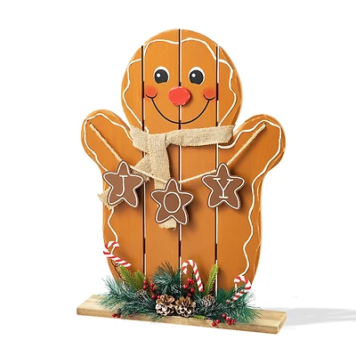 Glitzhome® 24" Wood Gingerbread Man Porch Décor