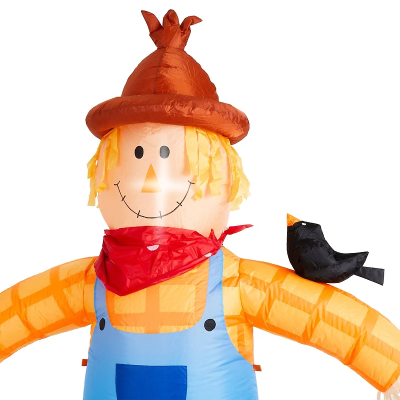 Glitzhome® 9ft. Lighted Inflatable Scarecrow Décor