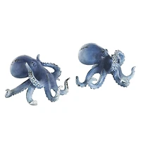 Dark Blue Octopus Sculpture Set