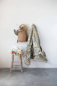 Hello Honey® Woven Cotton Throw with Tufted Dots and Tassels