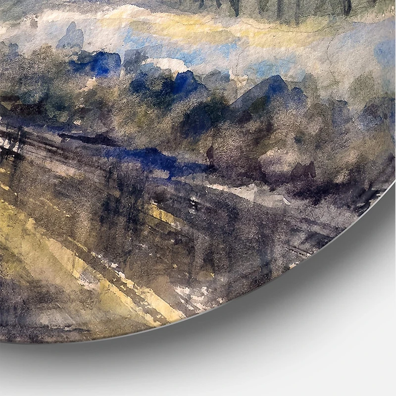 Designart - Winter Landscape With Road Under Bright Sunset