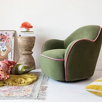 Hello Honey® 26" Round Hand-Carved Natural Mango Wood Stool