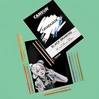 Canson® Graduate Foldover Black Drawing Pad, 9" x 12"