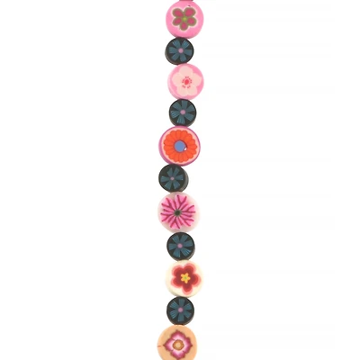 Mixed Flower Clay Disc Beads by Bead Landing™