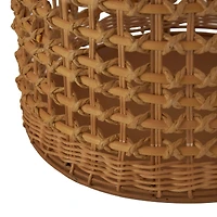 30.5" Brown Open Frame Woven Rattan Vase