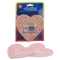 Hygloss® 4" Pink Heart Doilies, 3 Packs of 100