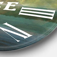 Designart 'Lake House Happy Quote Traditional Wall Clock