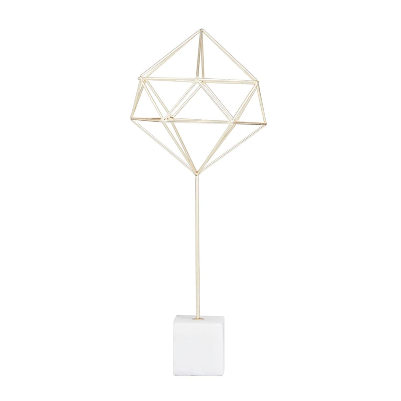 CosmoLiving by Cosmopolitan Gold Marble Contemporary Sculpture, 22" x 9" x 9"