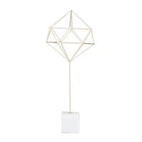 CosmoLiving by Cosmopolitan Gold Marble Contemporary Sculpture, 22" x 9" x 9"