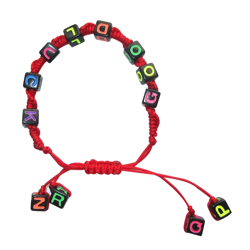 Neon & Black Alphabet Square Beads by Creatology™