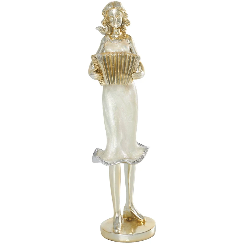 14" Gold Musician Sculpture Set