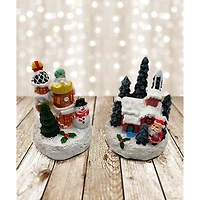 Wizardi 3" Christmas Village Festive House with Santa Décor
