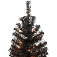 3ft. Pre-Lit Black Noble Spruce Artificial Halloween Tree, Orange Lights