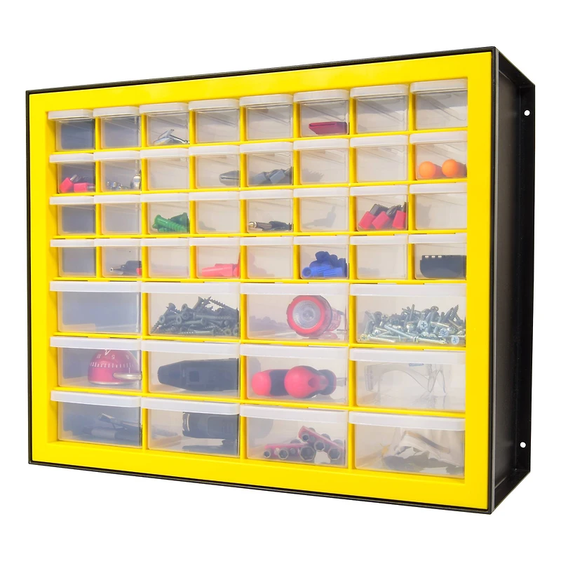 IRIS® Yellow & Black 44-Drawer Parts Cabinet