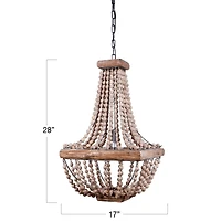 Hello Honey® Wood & Metal Framed Chandelier with Wood Bead Draping
