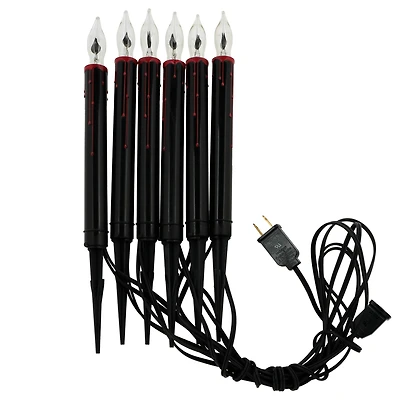6ct. Black Lighted Bleeding Candle Pathway Markers by Ashland®