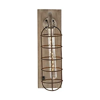 15" Brown Iron Industrial LED Wall Sconce