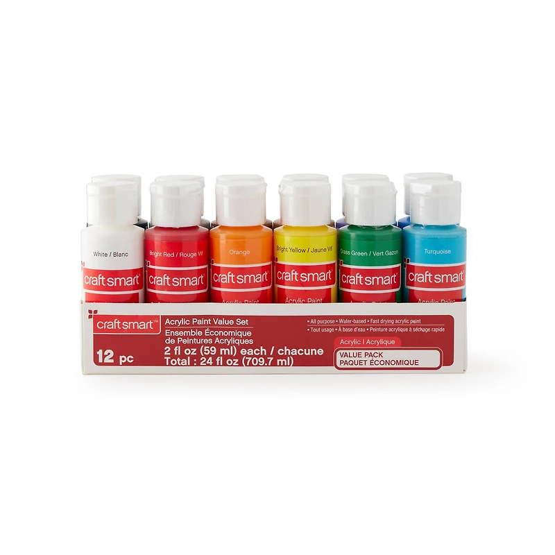 12 Packs: 12 ct. (144 total) Acrylic Paint Value Pack by Craft Smart®