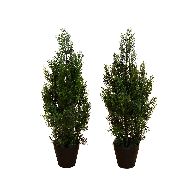 2ft. Potted UV Resistant Cedar Pine Trees, 2ct.