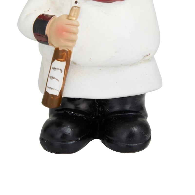 White Polystone Traditional Chef Sculpture, Set of 3" 5" x 3" x 2"