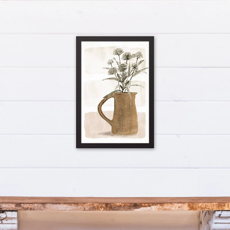 Terracotta Pitcher 12" x 18" Black Framed Canvas