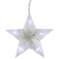 Christmas Stars Icicle Lights - 8.25' - Pure White LED Lights - Clear Wire - 12ct