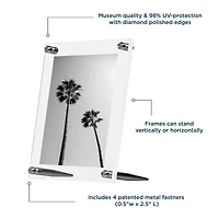 Wexel Art Clear Acrylic Tabletop Floating Picture Frame with Graphite Hardware