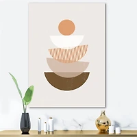 Designart - Abstract Sun & Moon Geometrics In Terracotta I