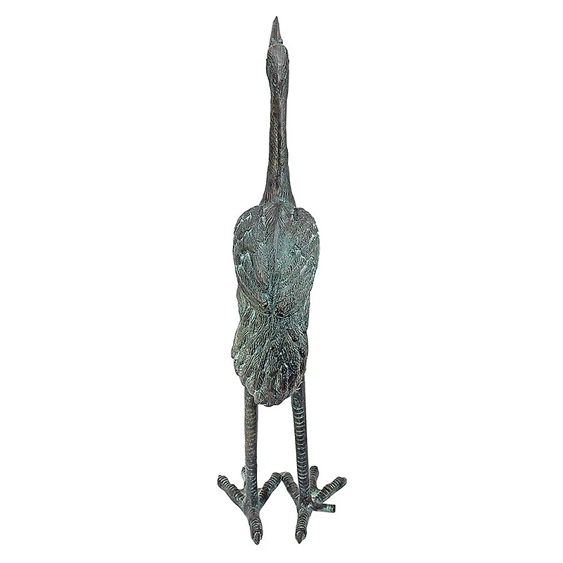 Design Toscano Small Straight Neck Bronze Crane