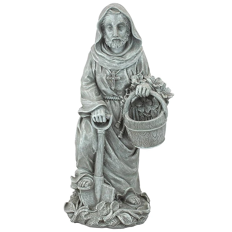 Design Toscano 16" St. Fiacre the Gardener's Patron Saint Outdoor Statue