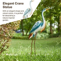 Glitzhome® 40" Metal Standing Crane Garden Statue with Stakes