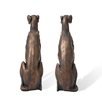Glitzhome® 30.25" Bronze Sitting Greyhound Dogs, 2ct.