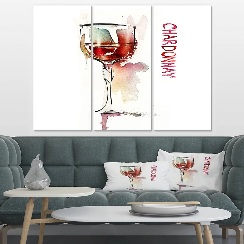 Designart - Red Wine on White Background