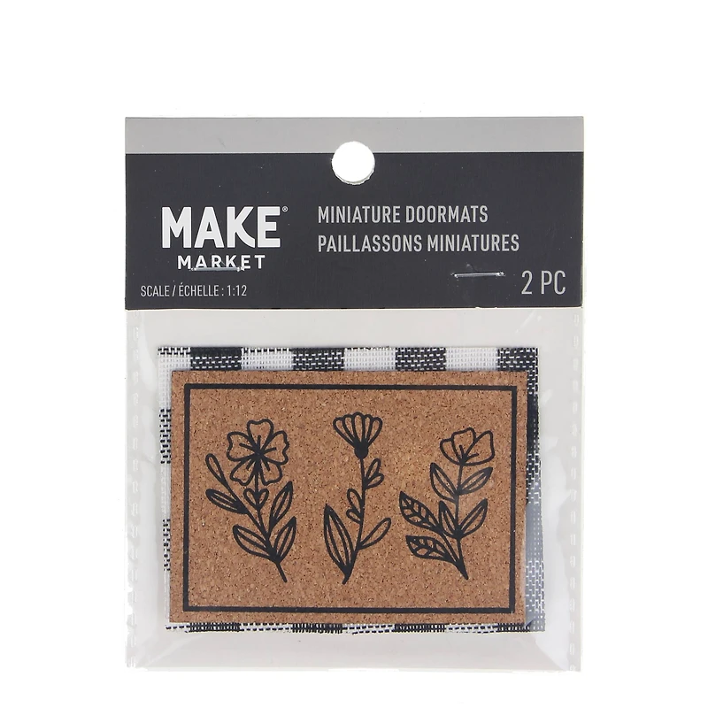 Mini Plaid & Natural Flower Doormat by Make Market®