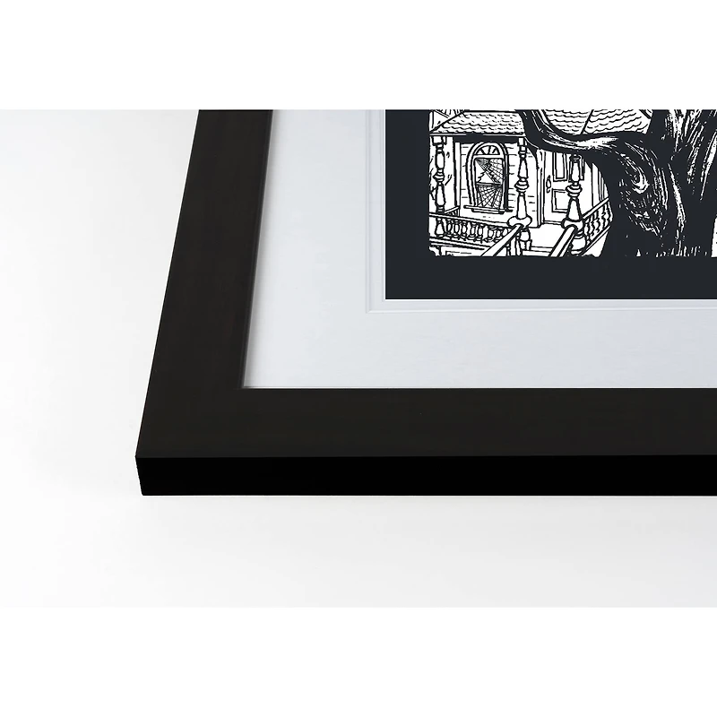 Haunted House Halloween Print in Black Frame