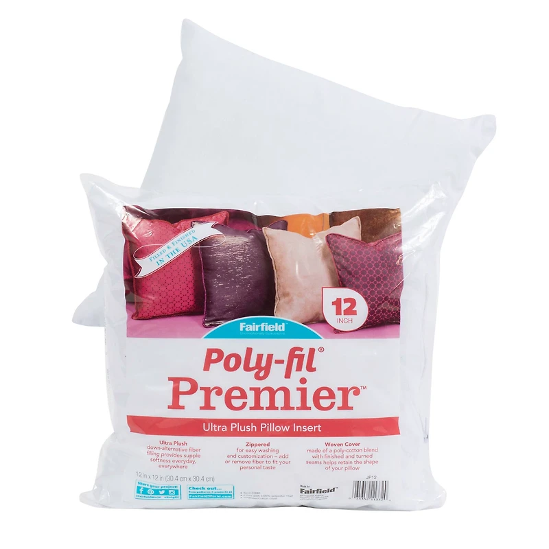 Poly-fil® Premier™ 12ct. Ultra Plush Pillow Inserts, 12" x 12"