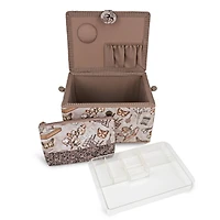 Dritz® Neutral Sewing Large Rectangular Sewing Basket With Zippered Case