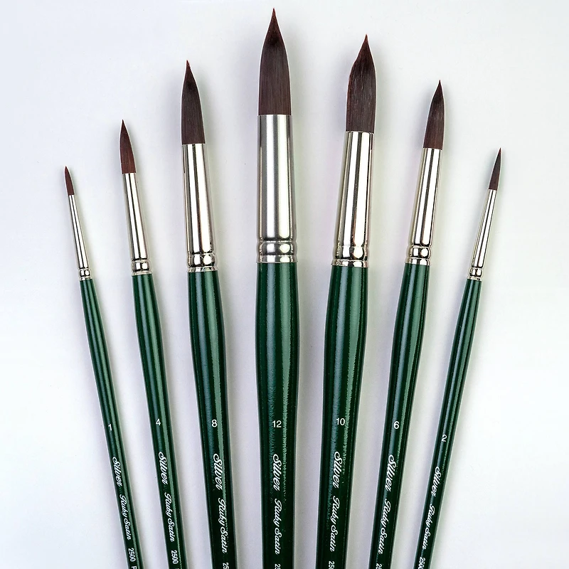 Silver Brush Limited Ruby Satin® 7 Piece Long Rounds Brush Set