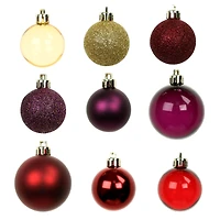 80 Pack Red, Gold & Purple Shatterproof Ball Ornaments by Ashland®