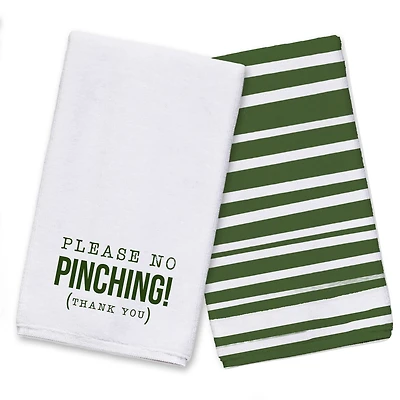 Please No Pinching Stripes 2 Tea Towel Set of 2