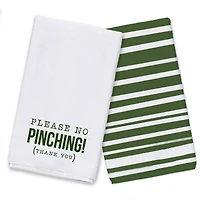 Please No Pinching Stripes 2 Tea Towel Set of 2
