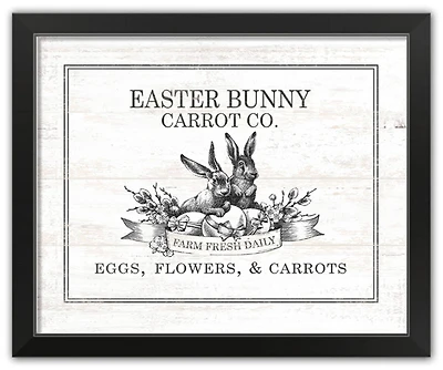 Easter Bunny Carrot Farm 5 16" x 20" Black Framed Print Under Plexiglass