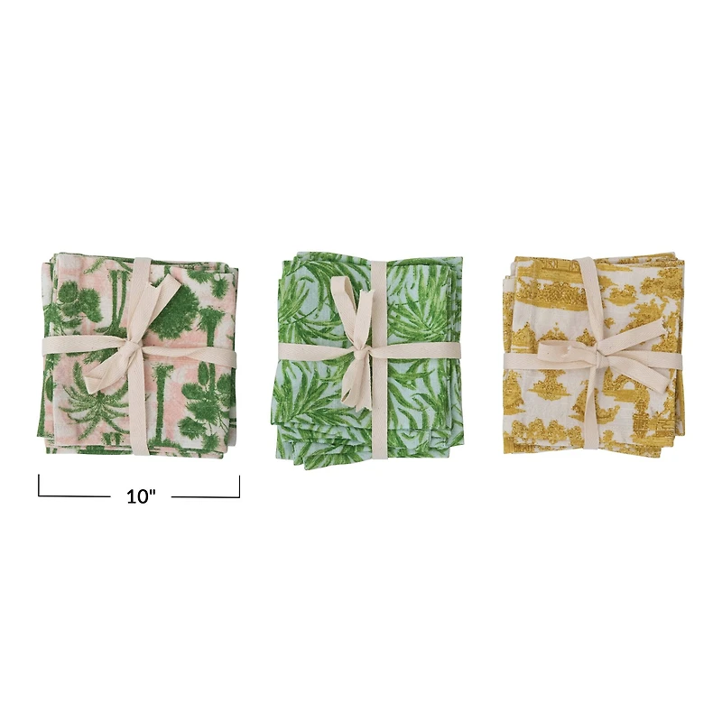 Hello Honey® Tropical Mix Printed Cotton Cocktail Napkin Set
