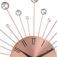 Copper Metal Glam Wall Clock, 15"