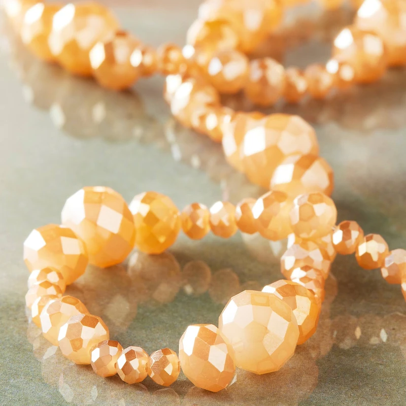 Champagne Faceted Glass Rondelle Beads by Bead Landing™