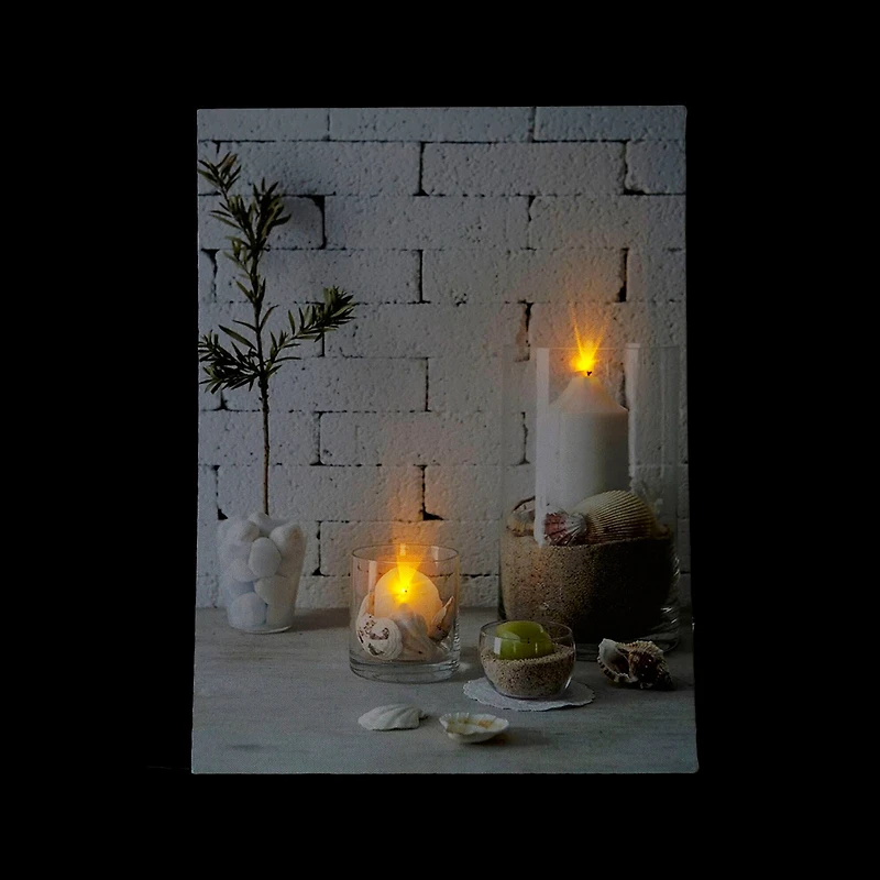 15.7" LED Lighted Serene Seaside Spa Canvas Wall Art