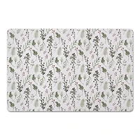 Pine Greenery on White Floor Mat
