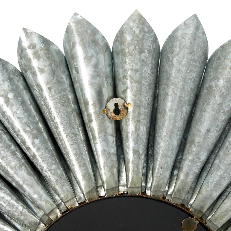 32" Gray Contemporary Galvanized Metal Wall Mirror