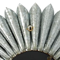 32" Gray Contemporary Galvanized Metal Wall Mirror