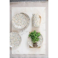 Hello Honey® 6.75" Stoneware Pitcher with Rattan Wrapped Handle